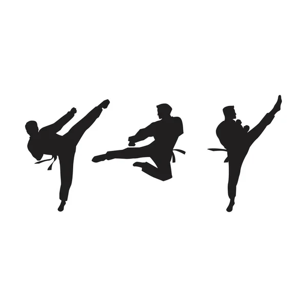 Taekwondo Vector Icono Diseño Ilustración Plantilla — Archivo Imágenes Vectoriales