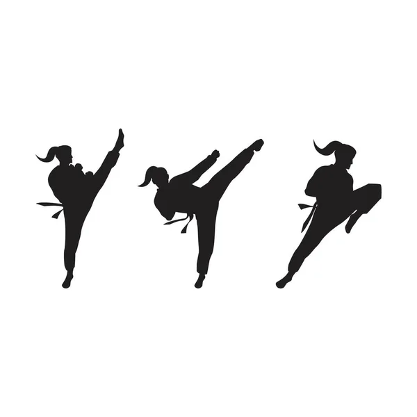 Taekwondo Vector Icono Diseño Ilustración Plantilla — Archivo Imágenes Vectoriales