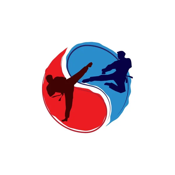 Taekwondo Wektor Ikona Projekt Ilustracja Szablon — Wektor stockowy