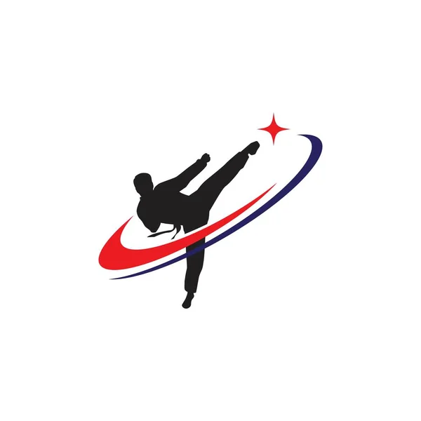 Taekwondo Vektor Ikon Design Illustration Mall — Stock vektor