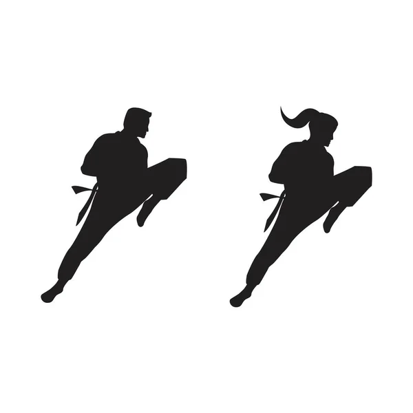 Taekwondo Vector Icono Diseño Ilustración Plantilla — Archivo Imágenes Vectoriales