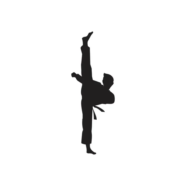 Taekwondo Vector Icono Diseño Ilustración Plantilla — Archivo Imágenes Vectoriales