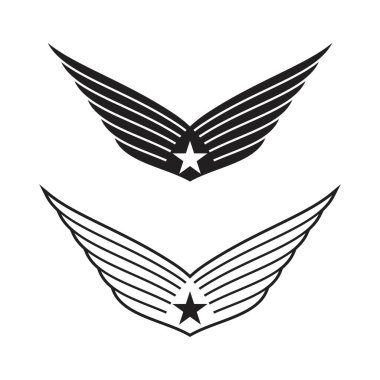 Wing Kavramı simge şablonu vektör çizimi tasarımı