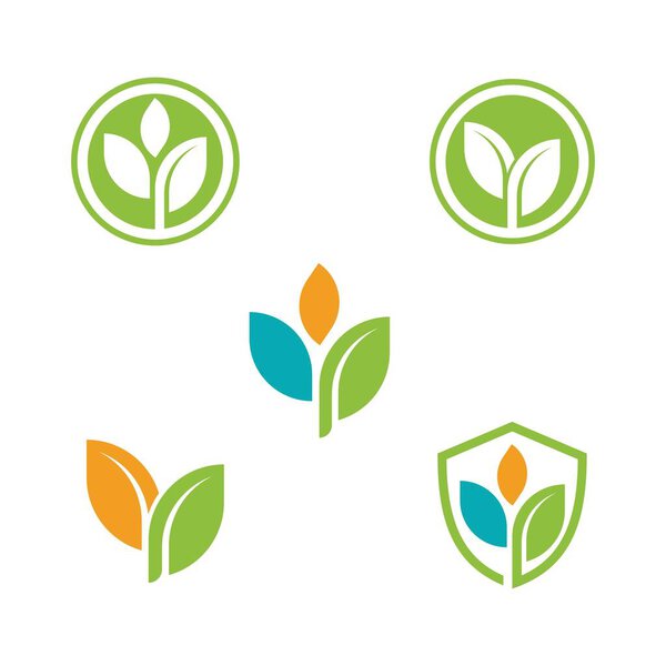 Green Tree leaf ecology nature element vector design