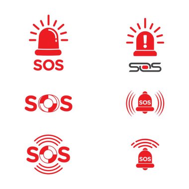 SOS Vektör simgesi tasarım örnekleme şablonu