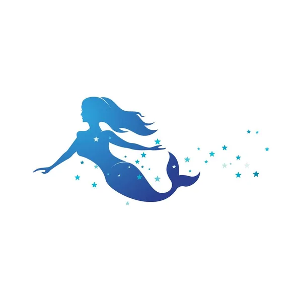 Mermaid Vektor Illustration Design Mall — Stock vektor