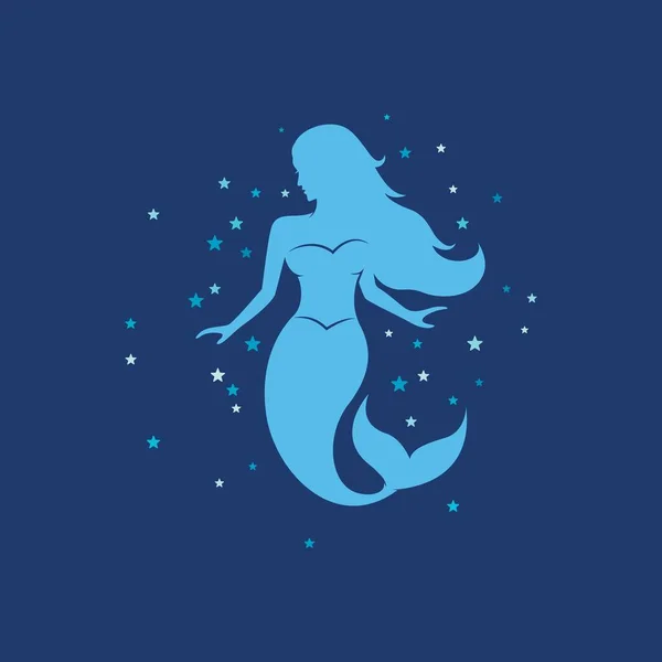 Mermaid Vektor Illustration Design Mall — Stock vektor