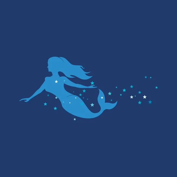 Mermaid Vector Illustration Design Template — Stock Vector