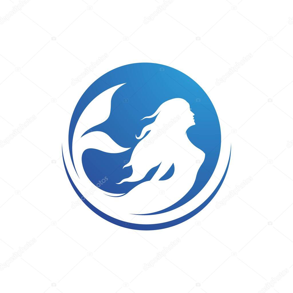 Mermaid vector illustration design template