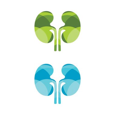 Böbrek vektör yanılsama logo şablonu