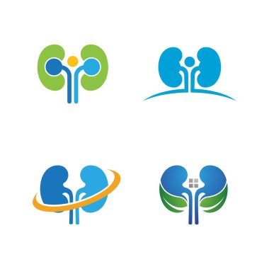 Böbrek vektör yanılsama logo şablonu
