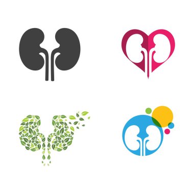 Böbrek vektör yanılsama logo şablonu