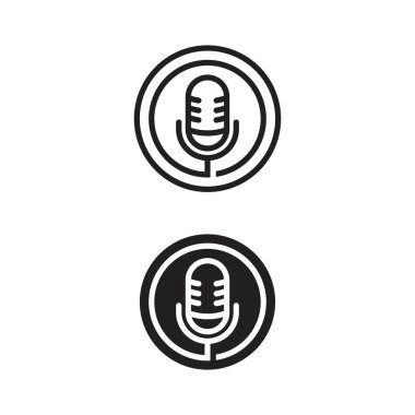 Podcast Vektör simgesi tasarım örnekleme şablonu