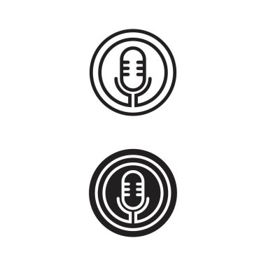 Podcast Vektör simgesi tasarım örnekleme şablonu