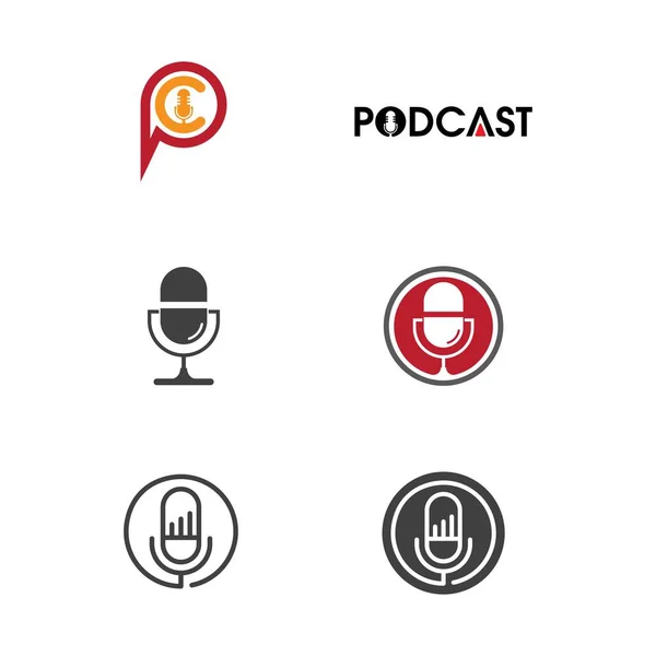 Podcast Vector Icon Design Illustration Template — Stock Vector