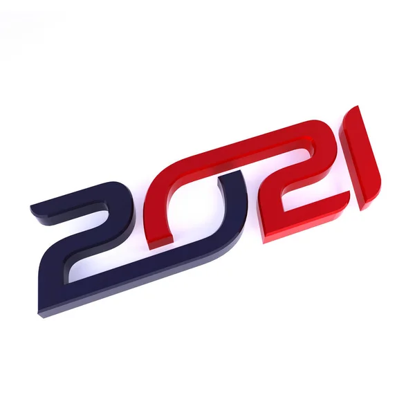 Selamat Tahun Baru 2021 Perayaan Teks Templat Kalender Nomor Red — Stok Foto