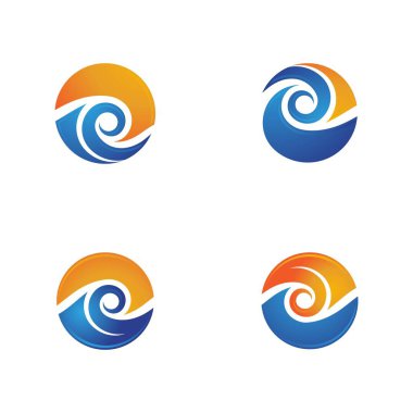 Su dalgası simgesi vektör çizim şablonu