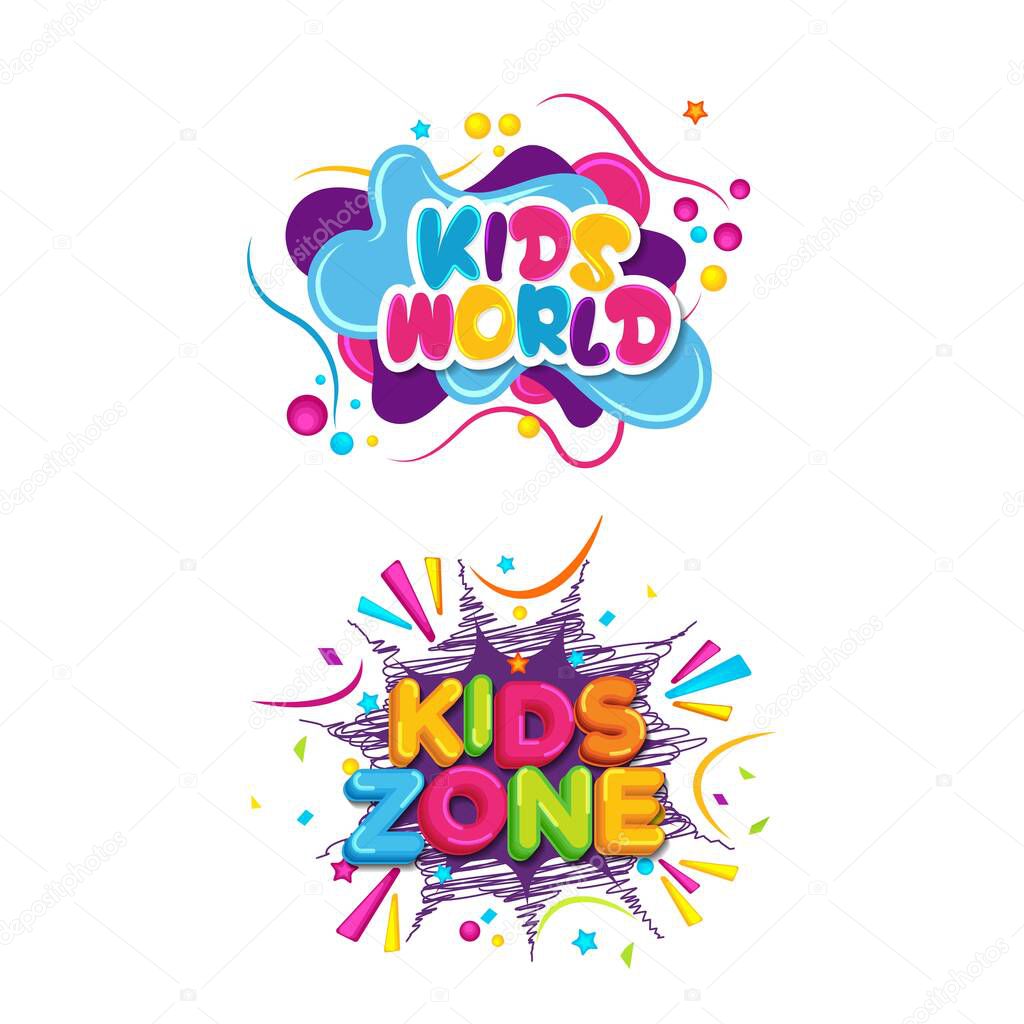 Kids Title Event Vector icon design illustration Template