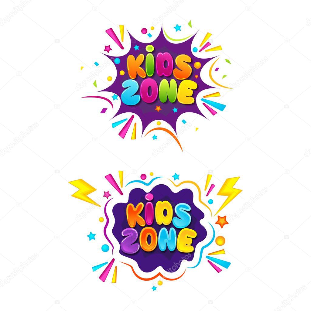Kids Title Event Vector icon design illustration Template