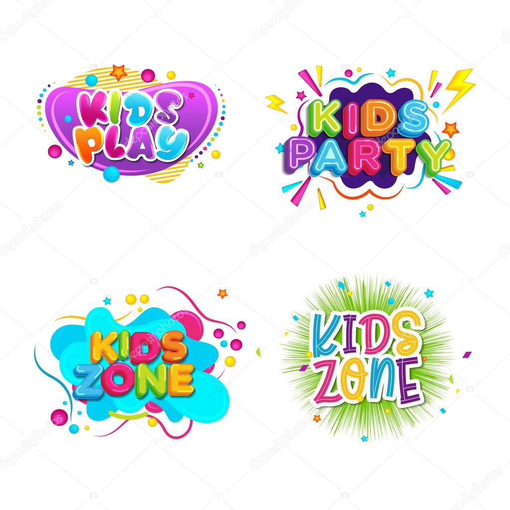 Kids Title Event Vector icon design illustration Template