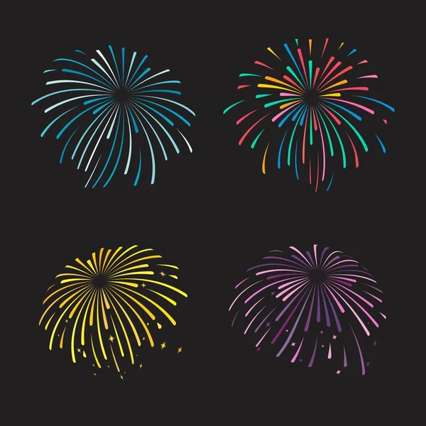 Vuurwerk Vector Pictogram Illustratie Ontwerp Template — Stockvector