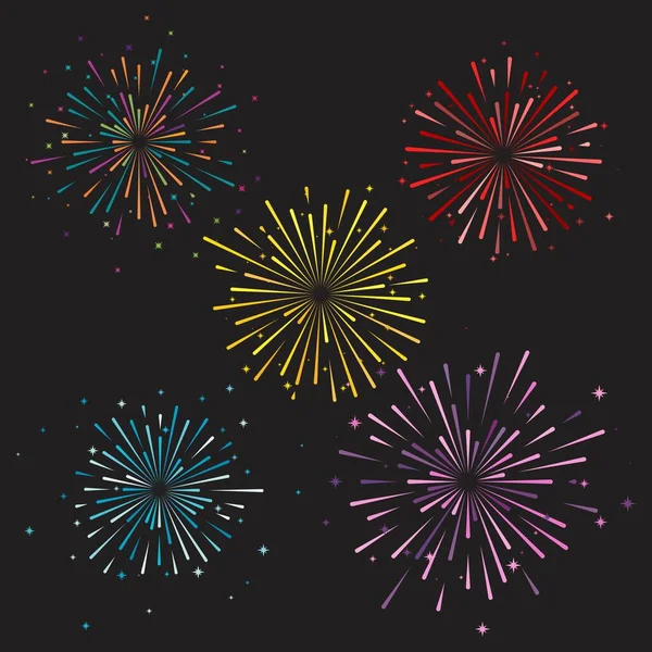 Firework Vector Icon Illustration Design Template — Stock Vector