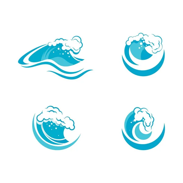 Water Wave Icon Vector Illustration Design Template — Stock Vector