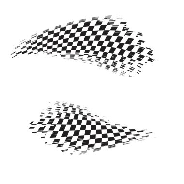 Yarış bayrağı simgesi, basit tasarım illüstrasyon vektörü