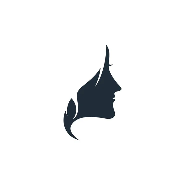 Frau Gesicht Silhouette Charakter Illustration Logo Symbol Vektor — Stockvektor