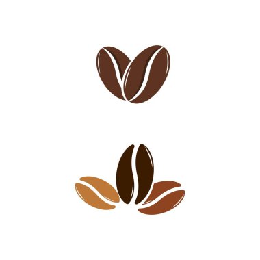 kahve çekirdeği simgesi vektör çizimi şablonu