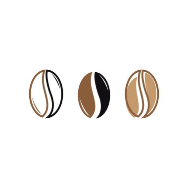 kahve çekirdeği simgesi vektör çizimi şablonu