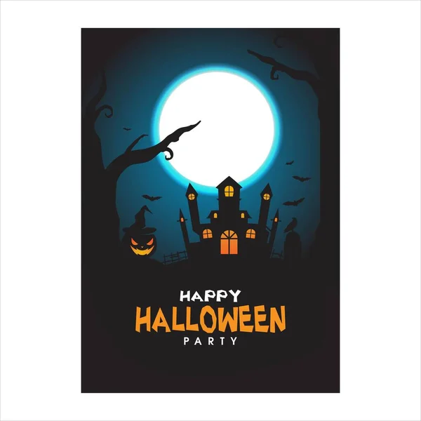 Cartel Halloween Para Diseño Para Fiesta Halloween Ilustración Vectorial — Vector de stock