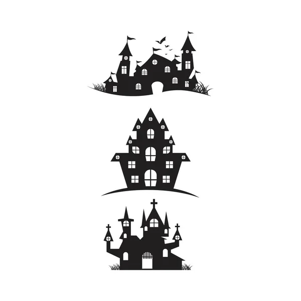 Haus Halloween Hintergrund Vektor Illustration Design Vorlage — Stockvektor