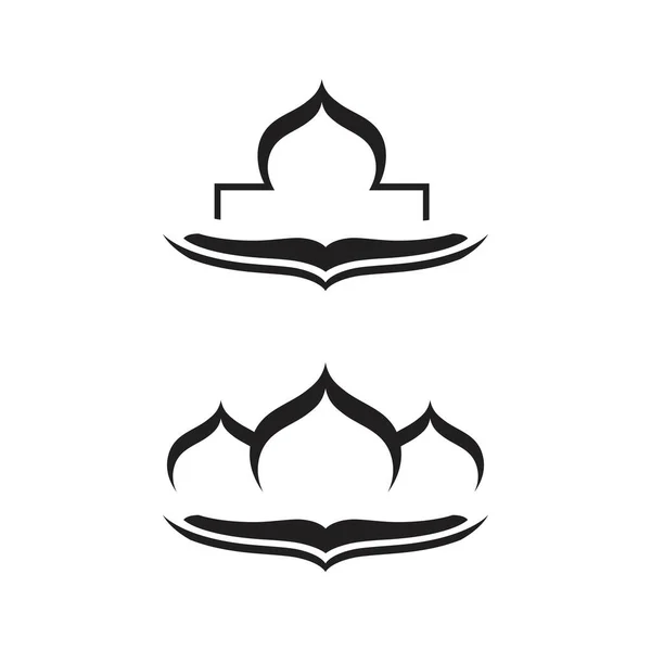 Templat Desain Gambar Ikon Vektor Masjid - Stok Vektor