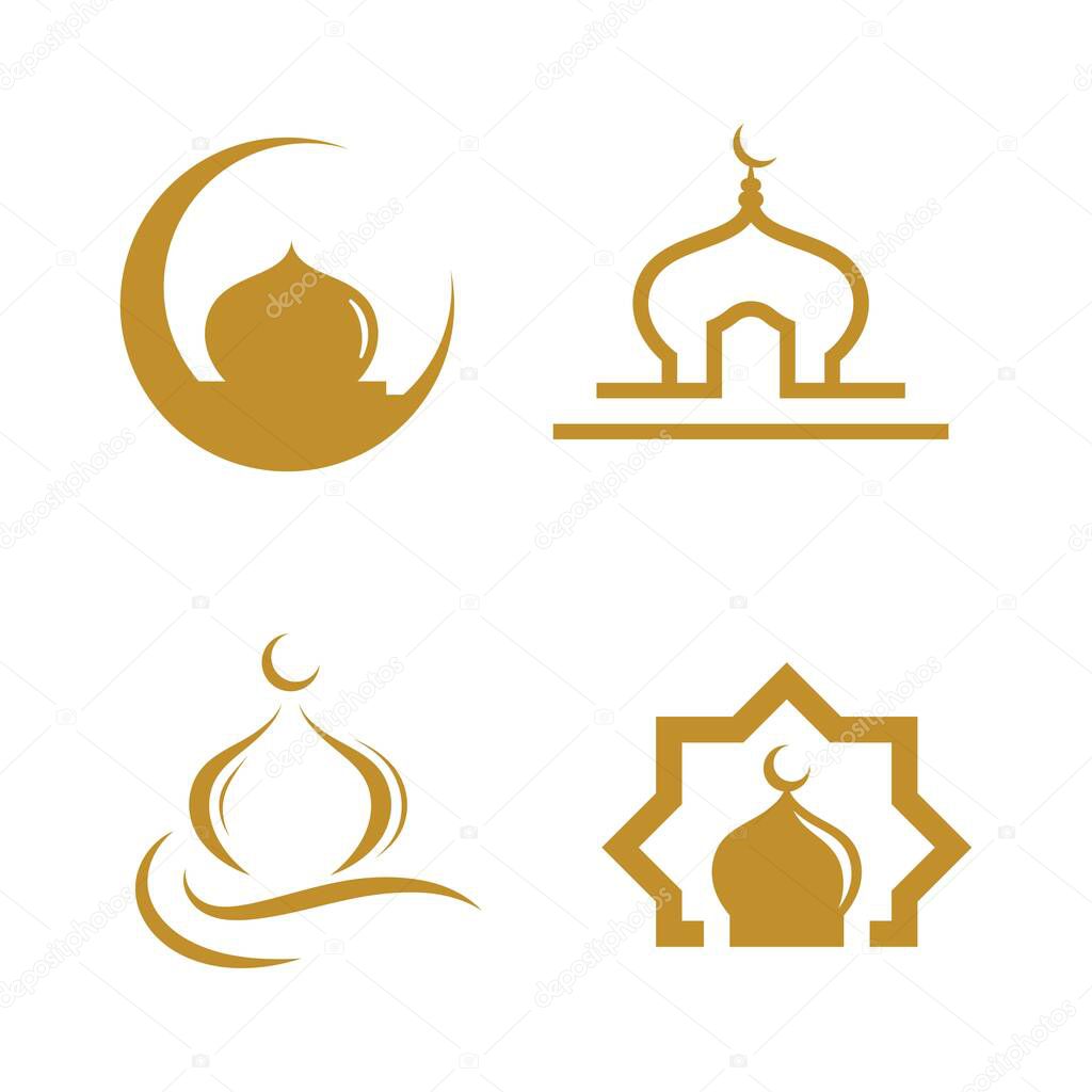 Mosque symbol icon vector Illustration design template