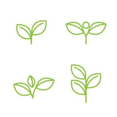 Vegan element Vektör simgesi tasarım örnekleme şablonu