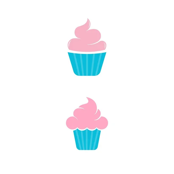 Cup Cake Vector Ícone Design Ilustração Modelo —  Vetores de Stock