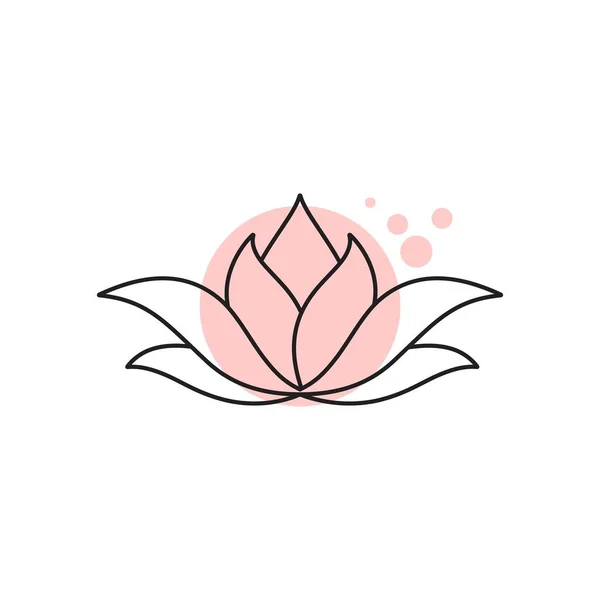 Skönhet Lotus Blomma Vektor Ikon Design Mall — Stock vektor