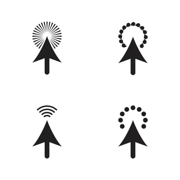 Flecha Click Loading Vector Icono Diseño Ilustración Plantilla — Archivo Imágenes Vectoriales