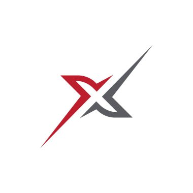 X Harfi Vektör simgesi tasarım örnekleme şablonu