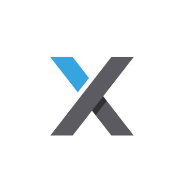 X Harfi Vektör simgesi tasarım örnekleme şablonu