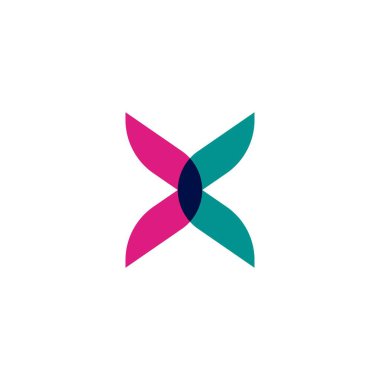 X Harfi Vektör simgesi tasarım örnekleme şablonu