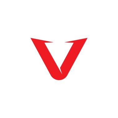 V Harfi Logo Şablonu vektör resimleme