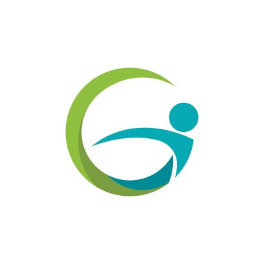 G Harfi Sağlıklı Yaşam Vektörü Simgesi Tasarım Şablonu