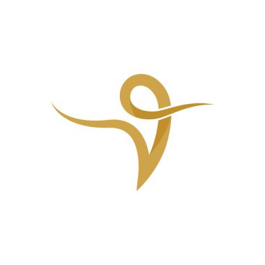 V Harfi Logo Şablonu vektör resimleme