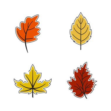 Autumn Element Vektör simgesi tasarım örnekleme şablonu