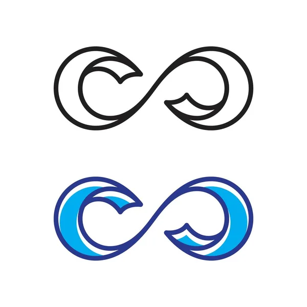 Ilustração Ícone Vetor Design Infinito Design Modelo Logotipo — Vetor de Stock