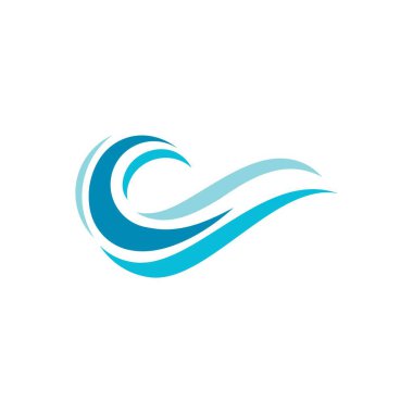 Su dalgası simgesi vektör çizim şablonu