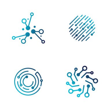 Circuit Logo Şablonu vektör resimleme simgesi tasarımı
