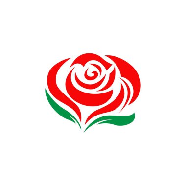 Gül çiçeği Logo Şablonu vektör çizimi